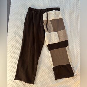 Women’s Brown Patchwork Sweatpants